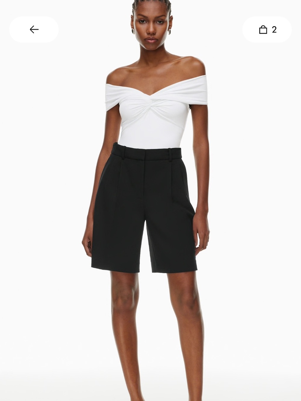 Aritzia Contour Twist Off Shoulder Top Small White